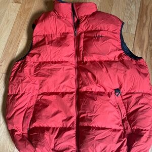 L.L. BEAN GOOSE DOWN VEST MENS 2X TALL /XXLT ORANGE EUC !